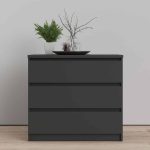 Furniture To Go Naia 3 Drawer Chest Matt Black