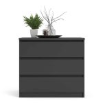 Furniture To Go Naia 3 Drawer Chest Matt Black