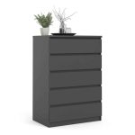 Furniture To Go Naia 5 Drawer Chest Matt Black