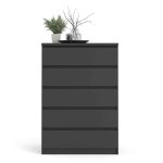 Furniture To Go Naia 5 Drawer Chest Matt Black