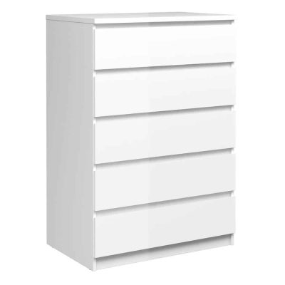 Furniture To Go Naia 5 Drawer Chest White High Gloss