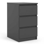 Furniture To Go Naia Bedside 3 Drawers Matt Black