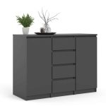 Furniture To Go Naia Sideboard 4 Drawers 2 Doors Matt Black