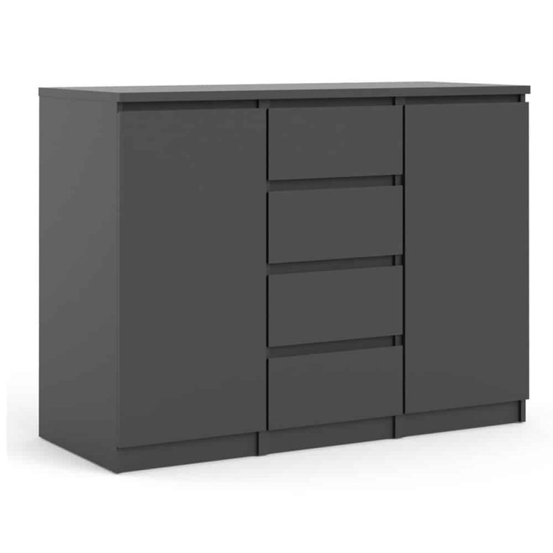 Furniture To Go Naia Sideboard 4 Drawers 2 Doors Matt Black