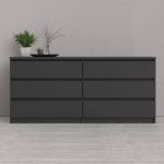 Furniture To Go Naia Wide 6 Drawer Chest Matt Black