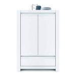 Furniture To Go Novi 2 Door 1 Drawer Cabinet Alpine White