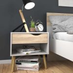 Furniture To Go Oslo Bedside Table 1 Drawer White Oak