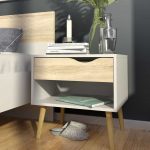 Furniture To Go Oslo Bedside Table 1 Drawer White Oak