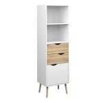 Furniture To Go Oslo Bookcase 2 Drawers 1 Door White Oak