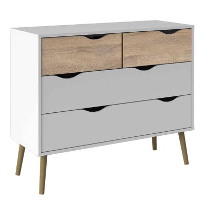 Furniture To Go Oslo Chest Of 4 Drawers White Oak