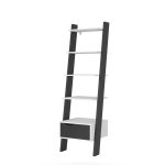 Furniture To Go Oslo Leaning Bookcase 1 Drawer White Matt Black