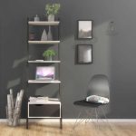 Furniture To Go Oslo Leaning Bookcase 1 Drawer White Matt Black