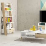 Furniture To Go Oslo Leaning Bookcase 1 Drawer White Oak