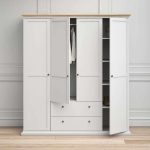 Furniture To Go Paris 4 Door Wardrobe 2 Drawers White Oak