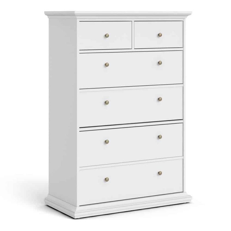 Furniture To Go Paris Chest Of 6 Drawers White