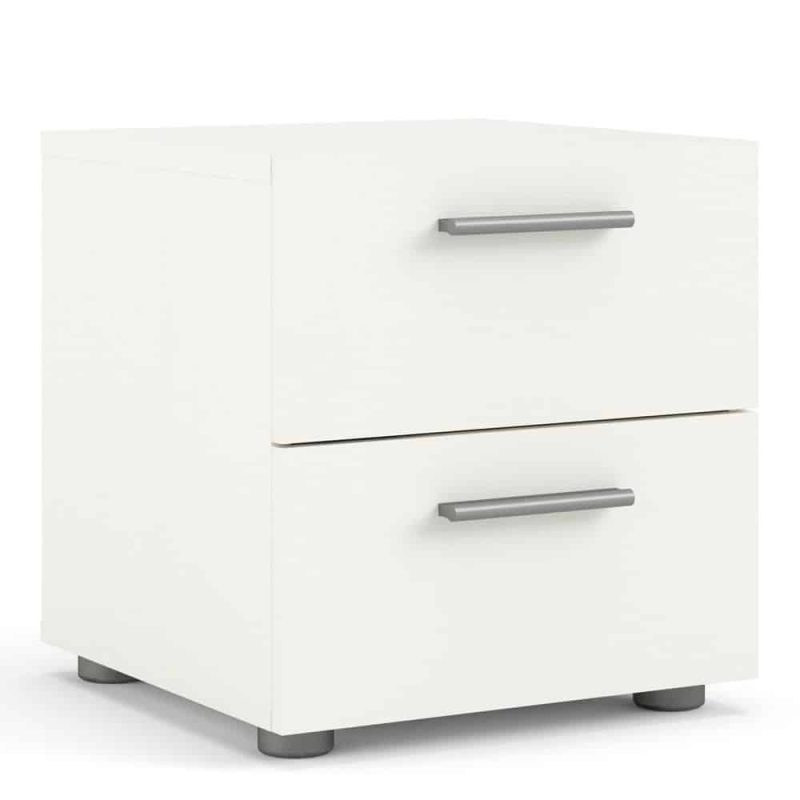 Furniture To Go Pepe Bedside 2 Drawers White Woodgrain