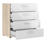 Furniture To Go Pepe Chest Of 4 Drawers Oak White High Gloss