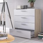 Furniture To Go Pepe Chest Of 4 Drawers Oak White High Gloss