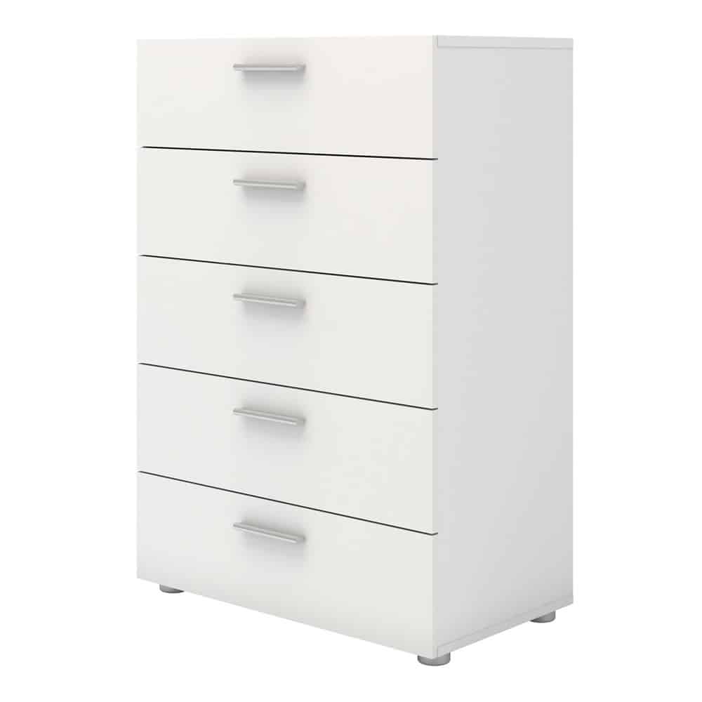 Furniture To Go Pepe Chest Of 5 Drawers White | The Home & Office Stores
