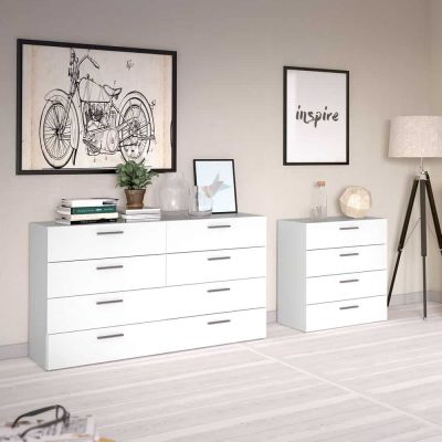 Furniture To Go Pepe Wide Chest Of 8 Drawers White with free delivery ...