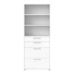 Furniture To Go Prima Bookcase 2 Shelves 2 File Drawers White