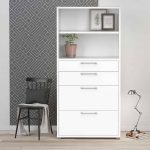 Furniture To Go Prima Bookcase 1 Shelf 2 File Drawers White