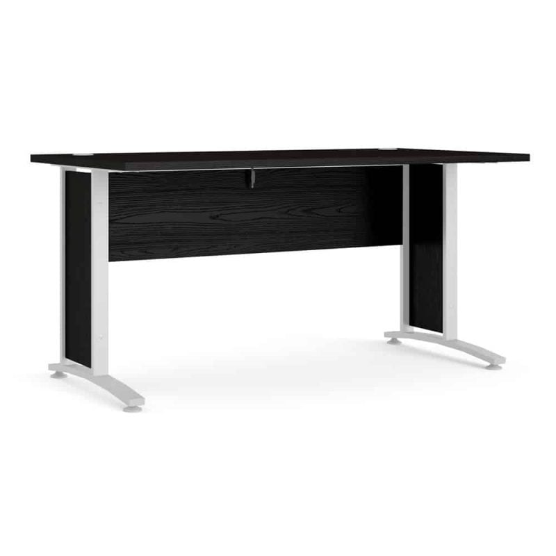 Furniture To Go Prima Desk 150cm Black Woodgrain White Legs