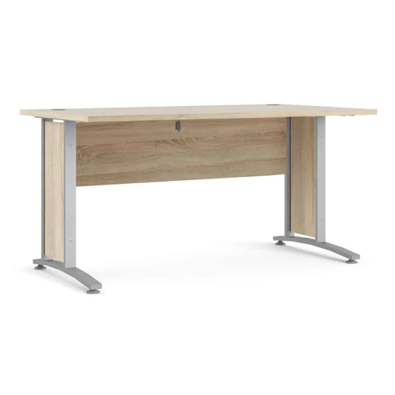 Furniture To Go Prima Desk 150cm Oak Silver Grey Legs