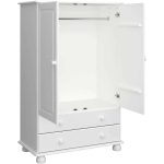 Furniture To Go Richmond 2 Door 2 Drawer Combi Wardrobe Off White MDF