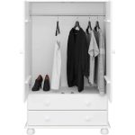 Furniture To Go Richmond 2 Door 2 Drawer Combi Wardrobe Off White MDF