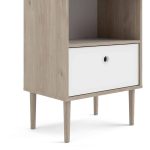 Furniture To Go Rome Bookcase 1 Drawer Oak Matt White