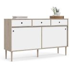 Furniture To Go Rome Sideboard 3 Drawers Oak Matt White