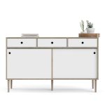 Furniture To Go Rome Sideboard 3 Drawers Oak Matt White