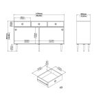 Furniture To Go Rome Sideboard 3 Drawers Oak Matt White