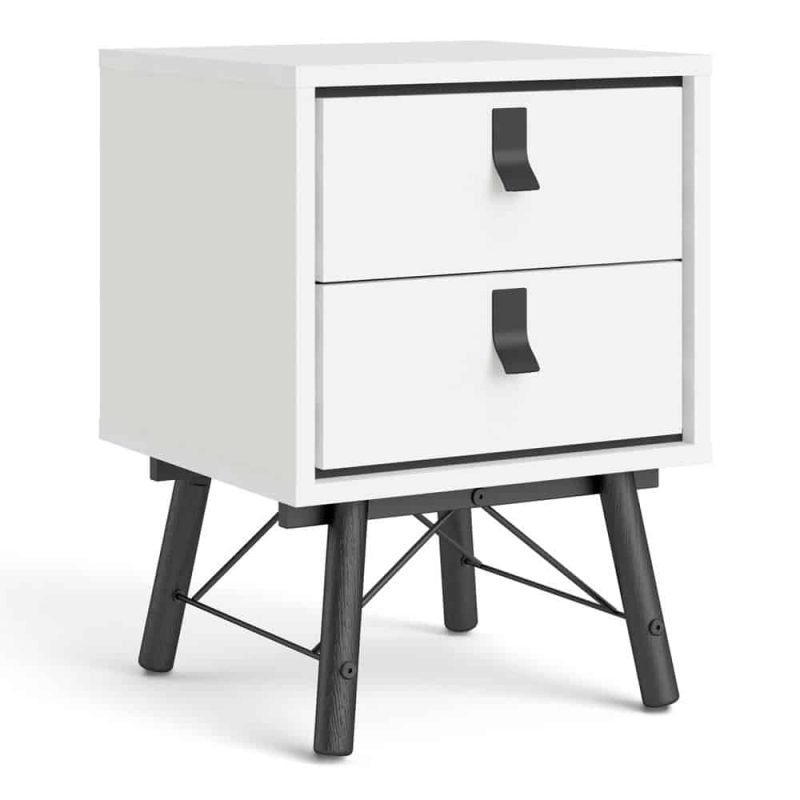 Furniture To Go Ry Bedside Cabinet 2 Drawer Matt White