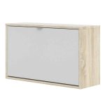 Furniture To Go Shoe Cabinet 1 Tilting Door 2 Layers Oak White