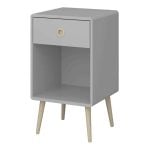 Furniture To Go Softline 1 Drawer Bedside Grey