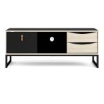 Furniture To Go Stubbe TV Unit 3 Drawers 1 Open Shelf Matt Black Oak