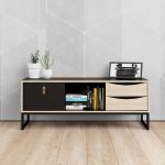 Furniture To Go Stubbe TV Unit 3 Drawers 1 Open Shelf Matt Black Oak