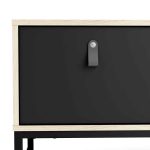 Furniture To Go Stubbe TV Unit 3 Drawers 1 Open Shelf Matt Black Oak