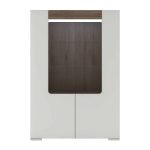 Furniture To Go Toronto Low Glazed 2 Door Display Cabinet White High Gloss