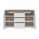 Furniture To Go Toronto 2 Door 3 Drawer Sideboard White High Gloss