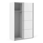 Furniture To Go Verona Sliding Wardrobe 120cm White 2 Shelves