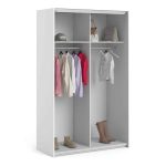 Furniture To Go Verona Sliding Wardrobe 120cm White 2 Shelves