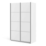 Furniture To Go Verona Sliding Wardrobe 120cm White 5 Shelves