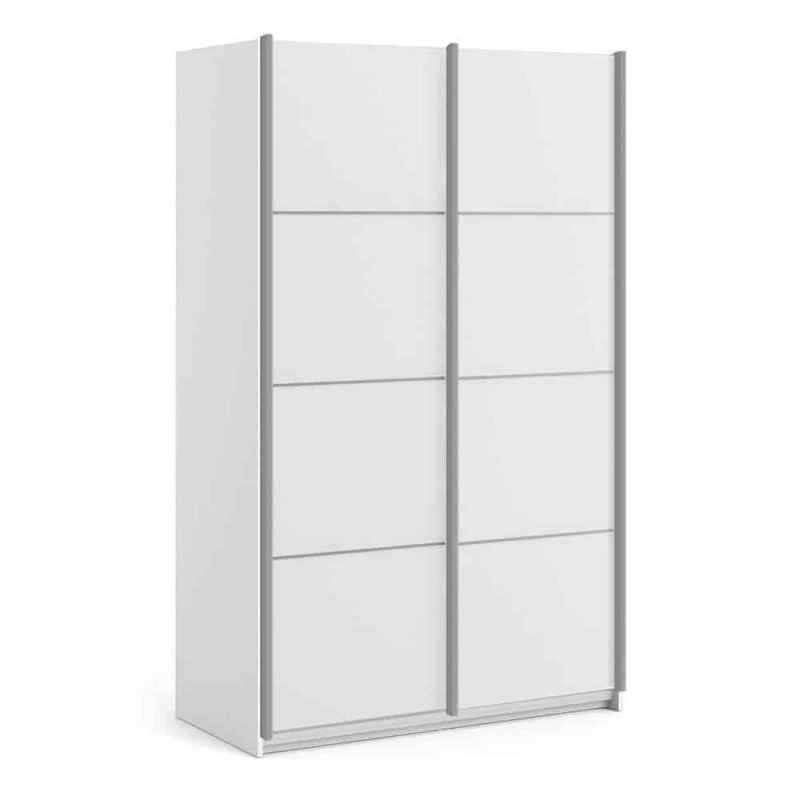 Furniture To Go Verona Sliding Wardrobe 120cm White 5 Shelves