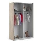 Furniture To Go Verona Sliding Wardrobe 120cm Oak 2 Shelves