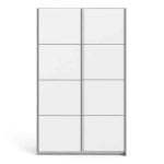 Furniture To Go Verona Sliding Wardrobe 120cm Oak White 5 Shelves