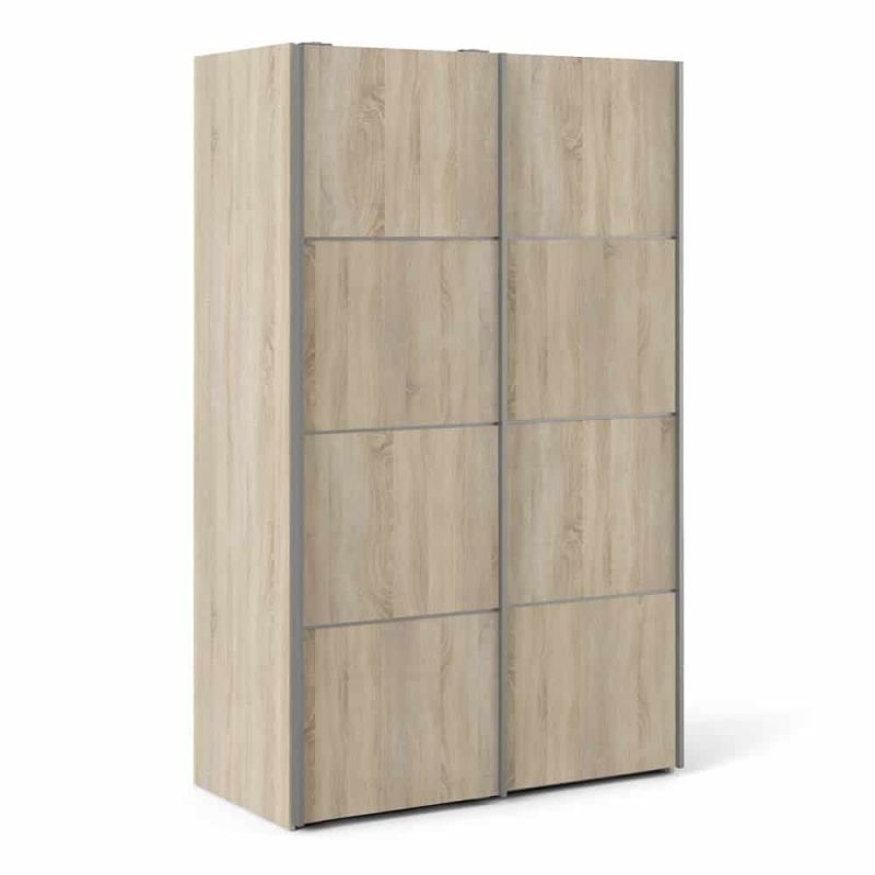 Furniture To Go Verona Sliding Wardrobe 120cm Oak 5 Shelves