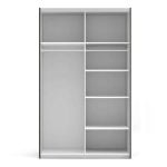 Furniture To Go Verona Sliding Wardrobe 120cm Matt Black Oak 5 Shelves